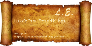 Lukáts Erzsébet névjegykártya
