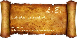 Lukáts Erzsébet névjegykártya